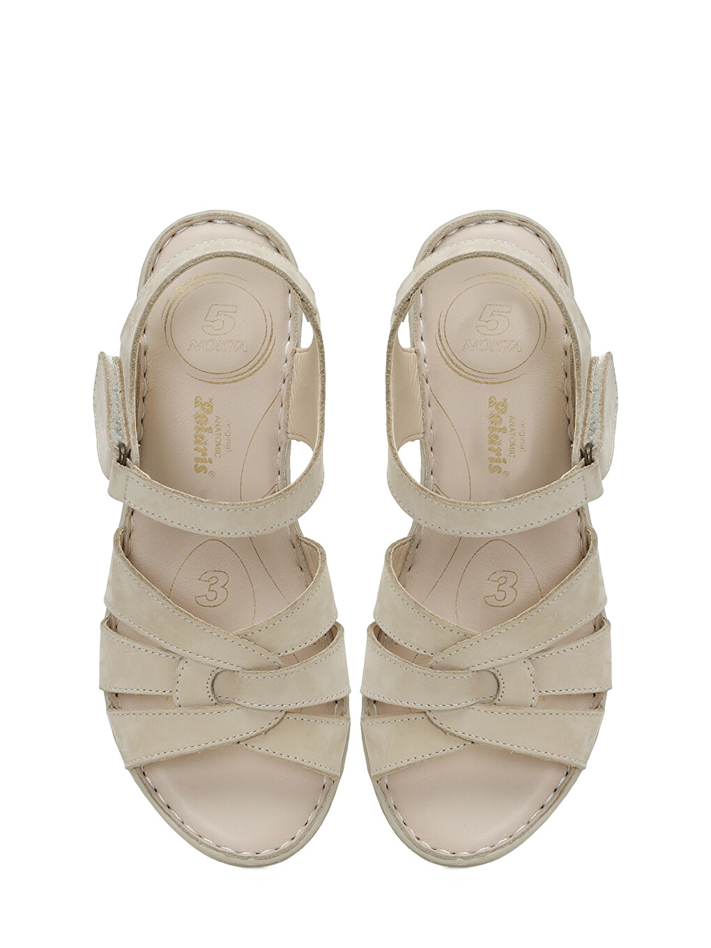 161886.z5fx Bej Kadın Comfort Sandalet-3