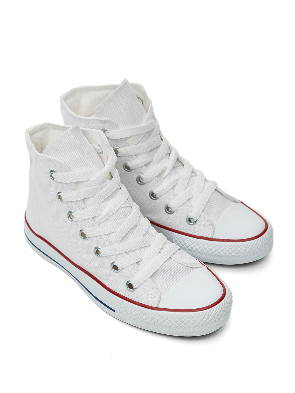 Unisex Beyaz Rahat Kalıp Bağcıklı Uzun Spor Ayakkabı-2