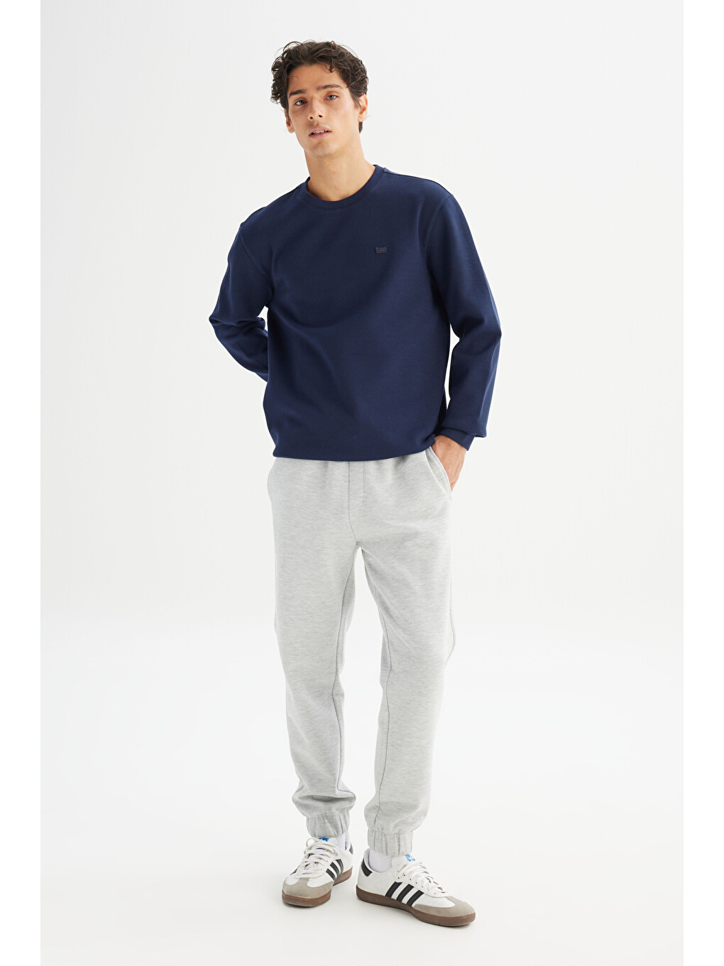 Regular Fit Normal Kesim Bisiklet Yaka Baskılı Lacivert Sweatshirt-1