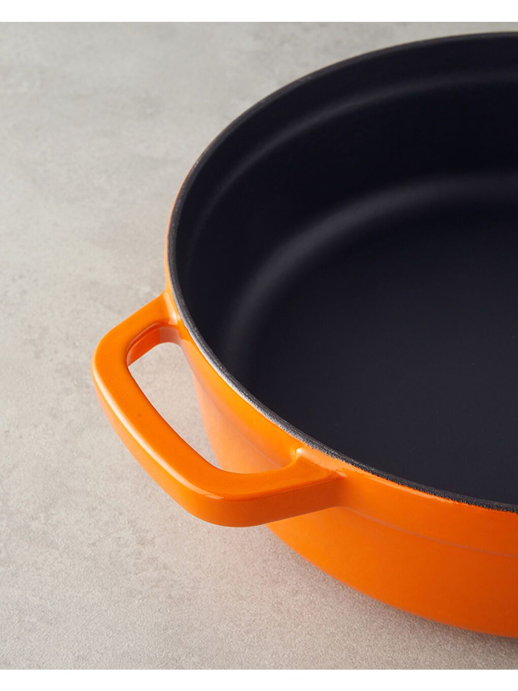 Demir Döküm Sığ Tencere 28 cm Turuncu-2