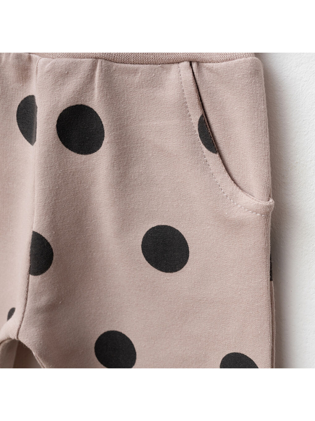 Bej Kız Bebek Nakışlı Sweatshirt Pantolon 2'li Alt Üst Bebek Takımı 3 Ay-36 Ay-2