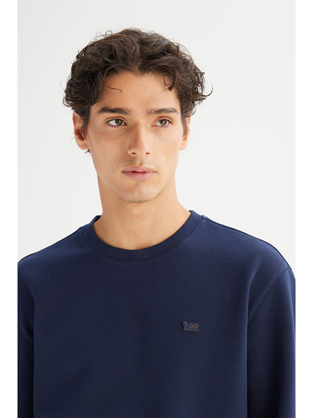 Regular Fit Normal Kesim Bisiklet Yaka Baskılı Lacivert Sweatshirt-3