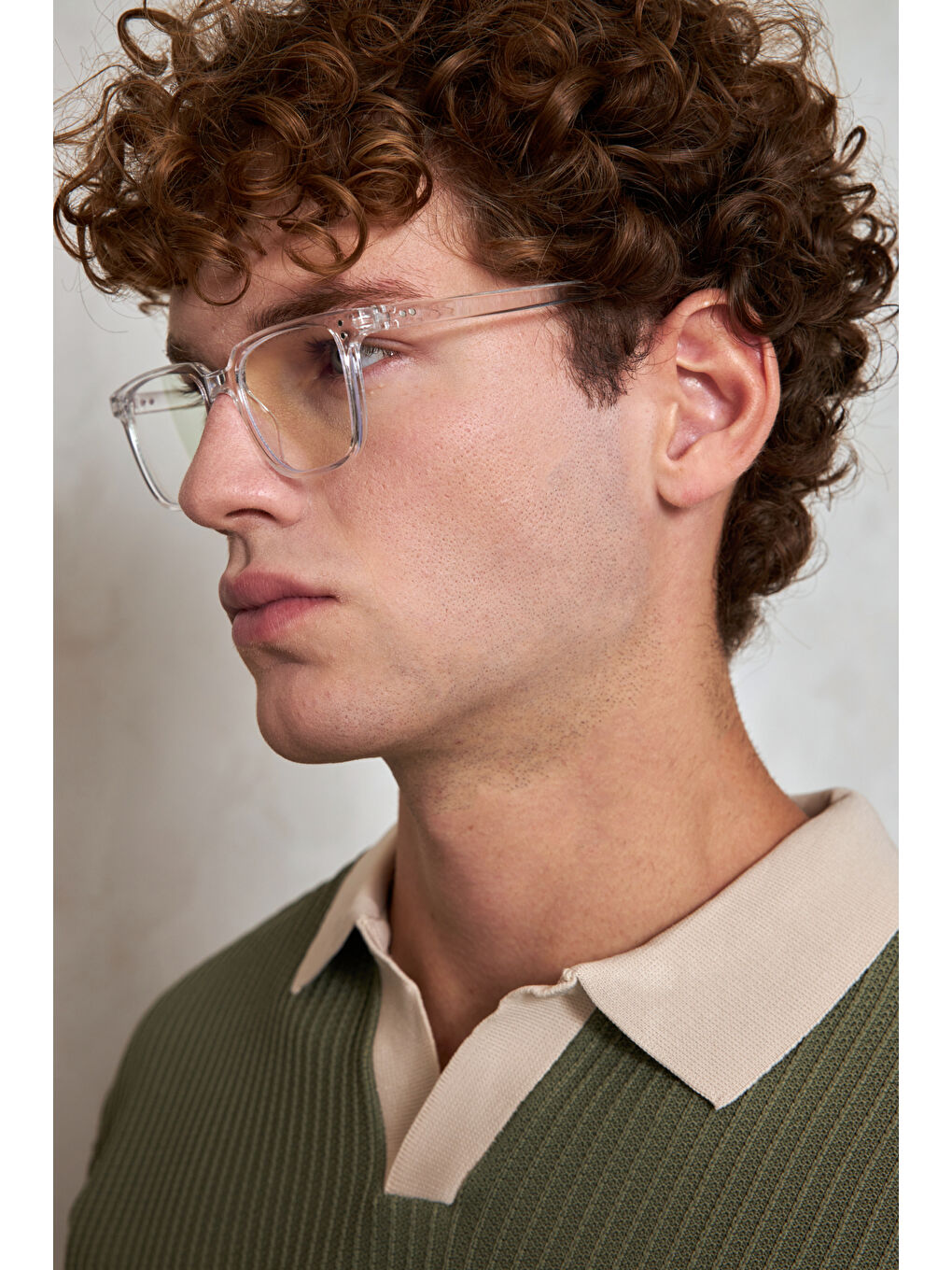 Haki Erkek Polo Yaka Nopeli Oversize Triko Kazak-3