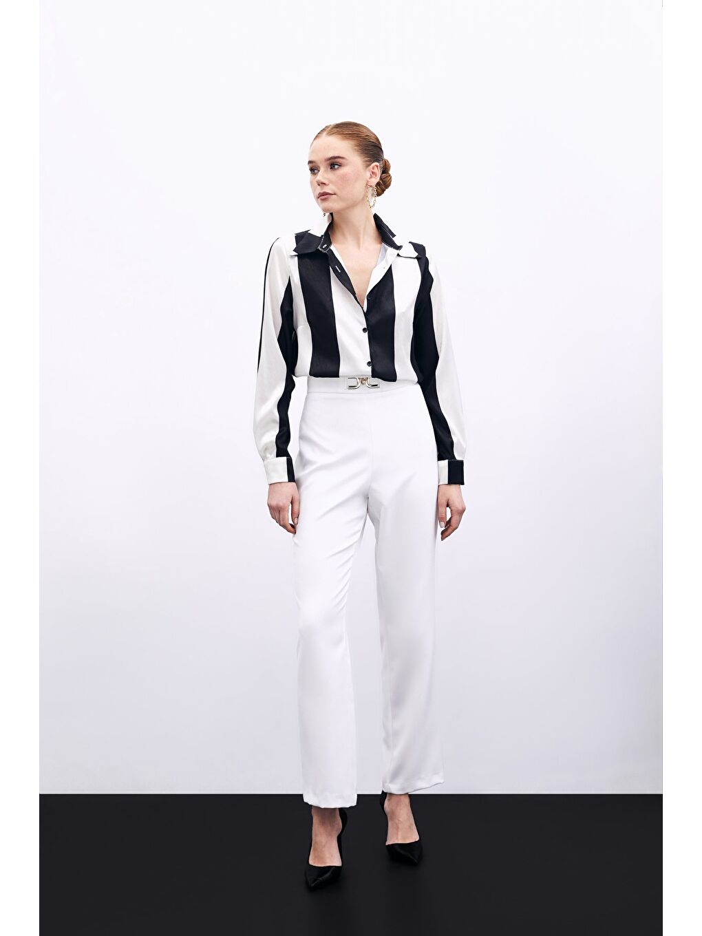 Aksesuar Detaylı Pantolon - Ekru-2