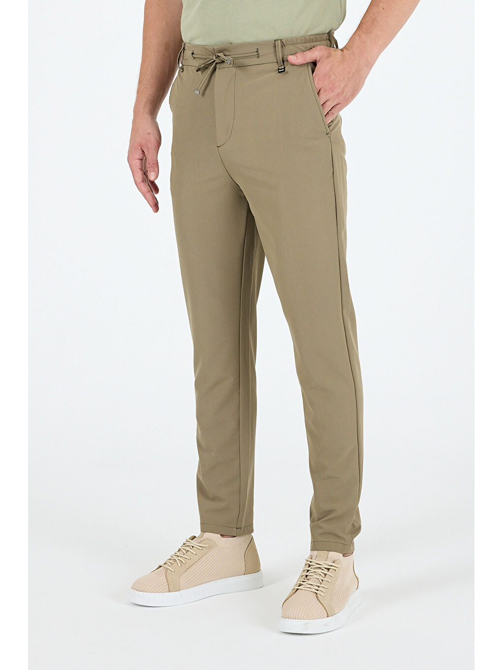 Haki Spor ve Günlük Rahat Cool %92Polyester %8Elastan Esnek Kumaş Erkek Jogger Pantolon Eşofman Altı 3670-2