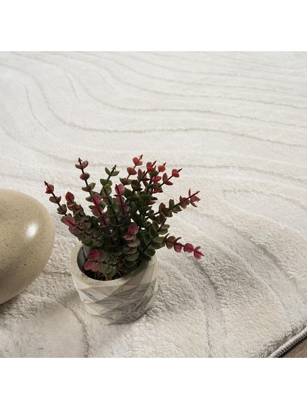 Alaçatı Püsküllü Kaymaz Taban Halı 150x230 Lots Açık Bej-4