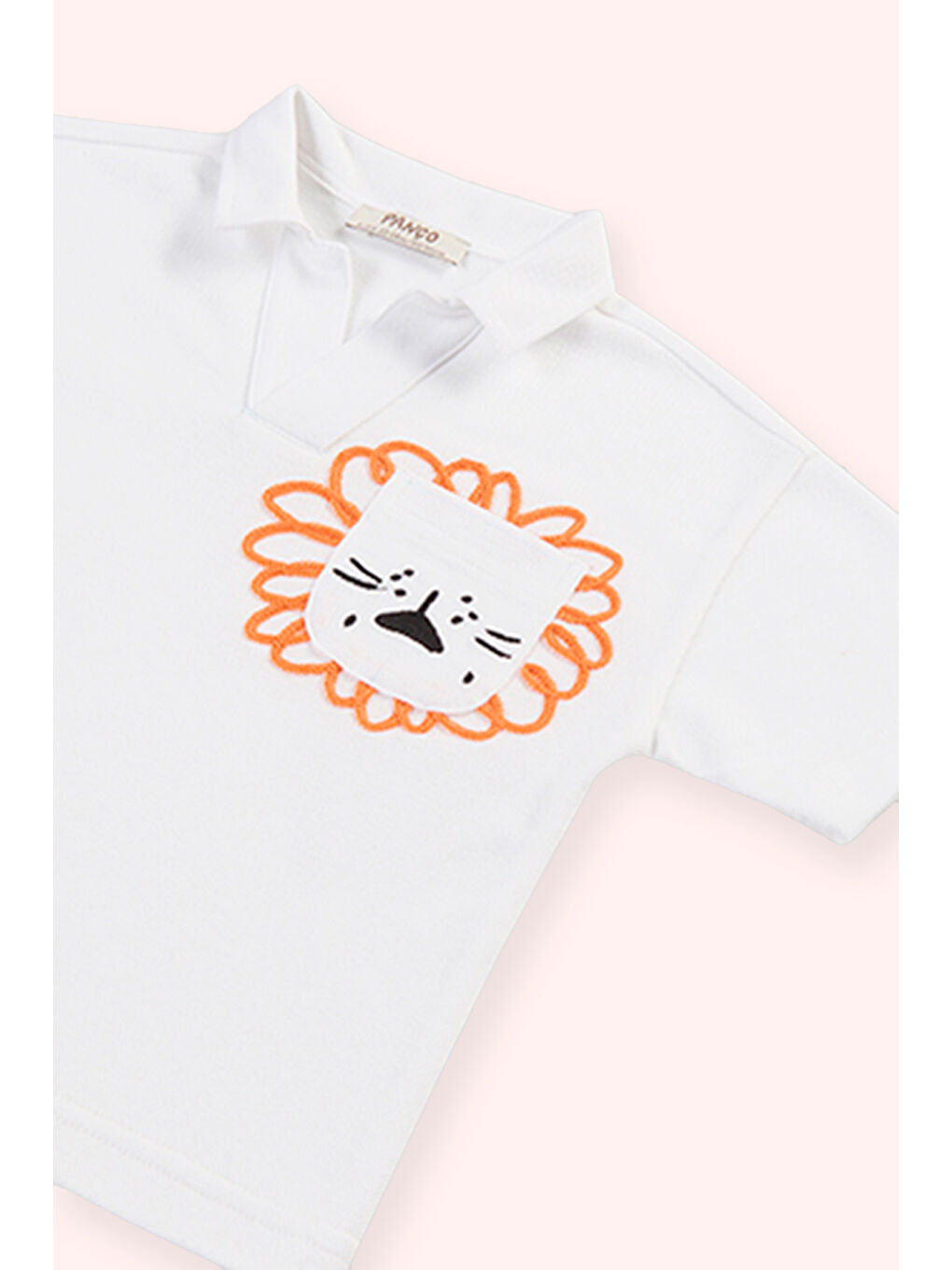 Erkek Bebek Beyaz Polo Yaka Tişört-1