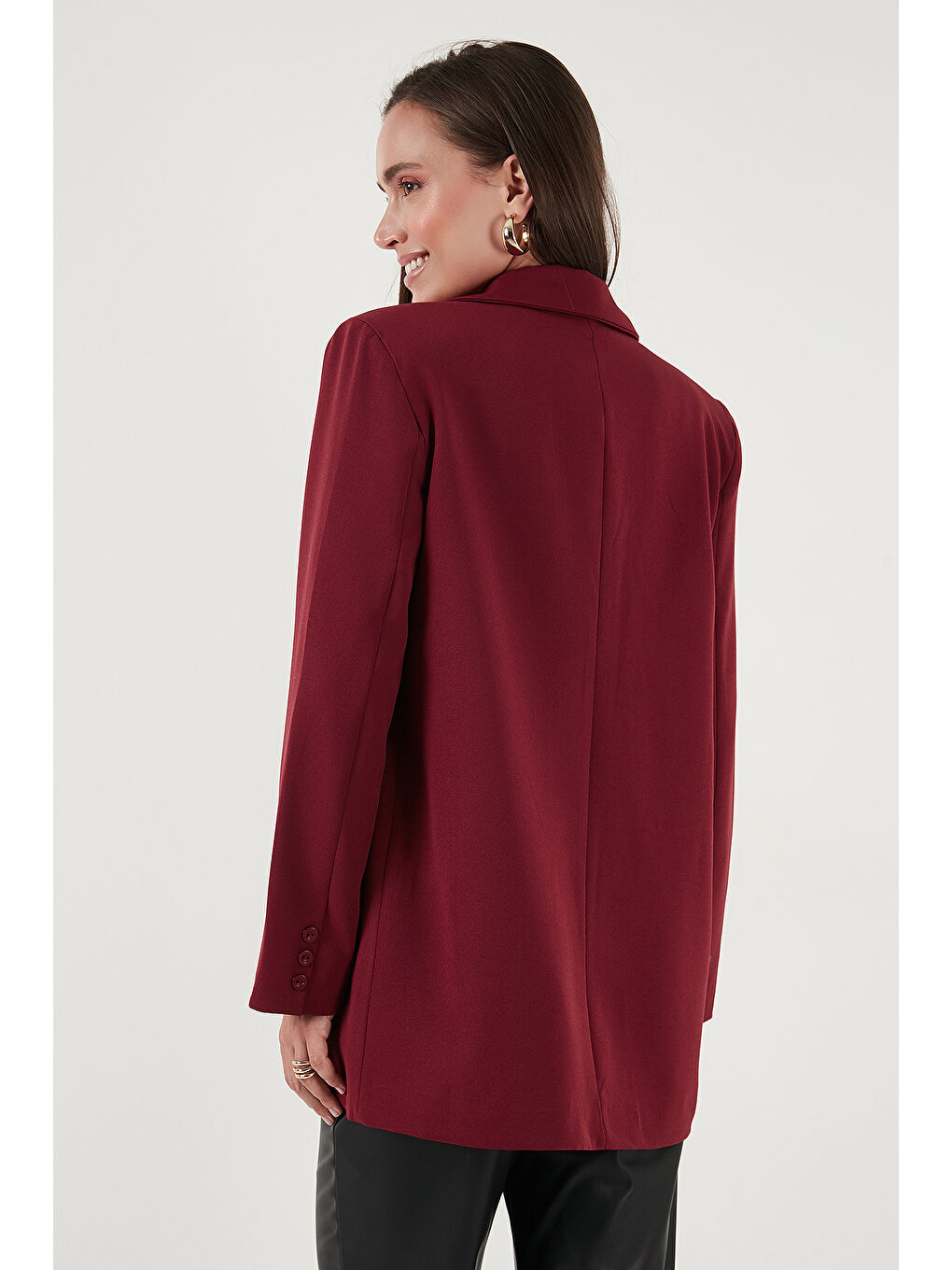 Bordo Relaxed Fit Mono Yaka Cepli Blazer Ceket 611BC00132-6