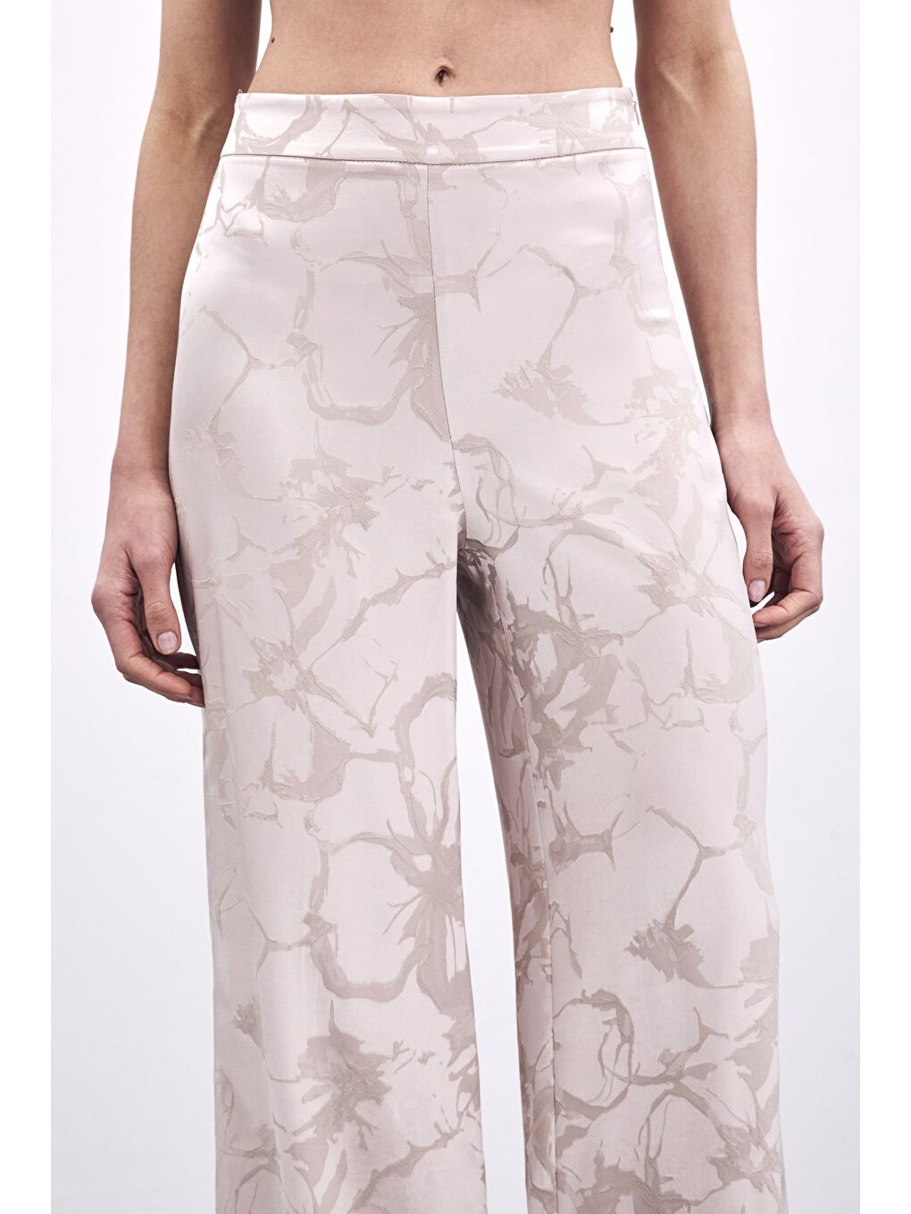 Pembe Renkli Jakarlı Pantolon - Pudra-3