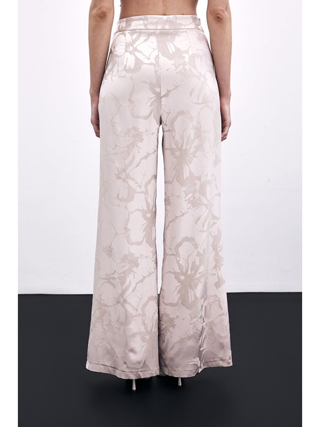 Pembe Renkli Jakarlı Pantolon - Pudra-5