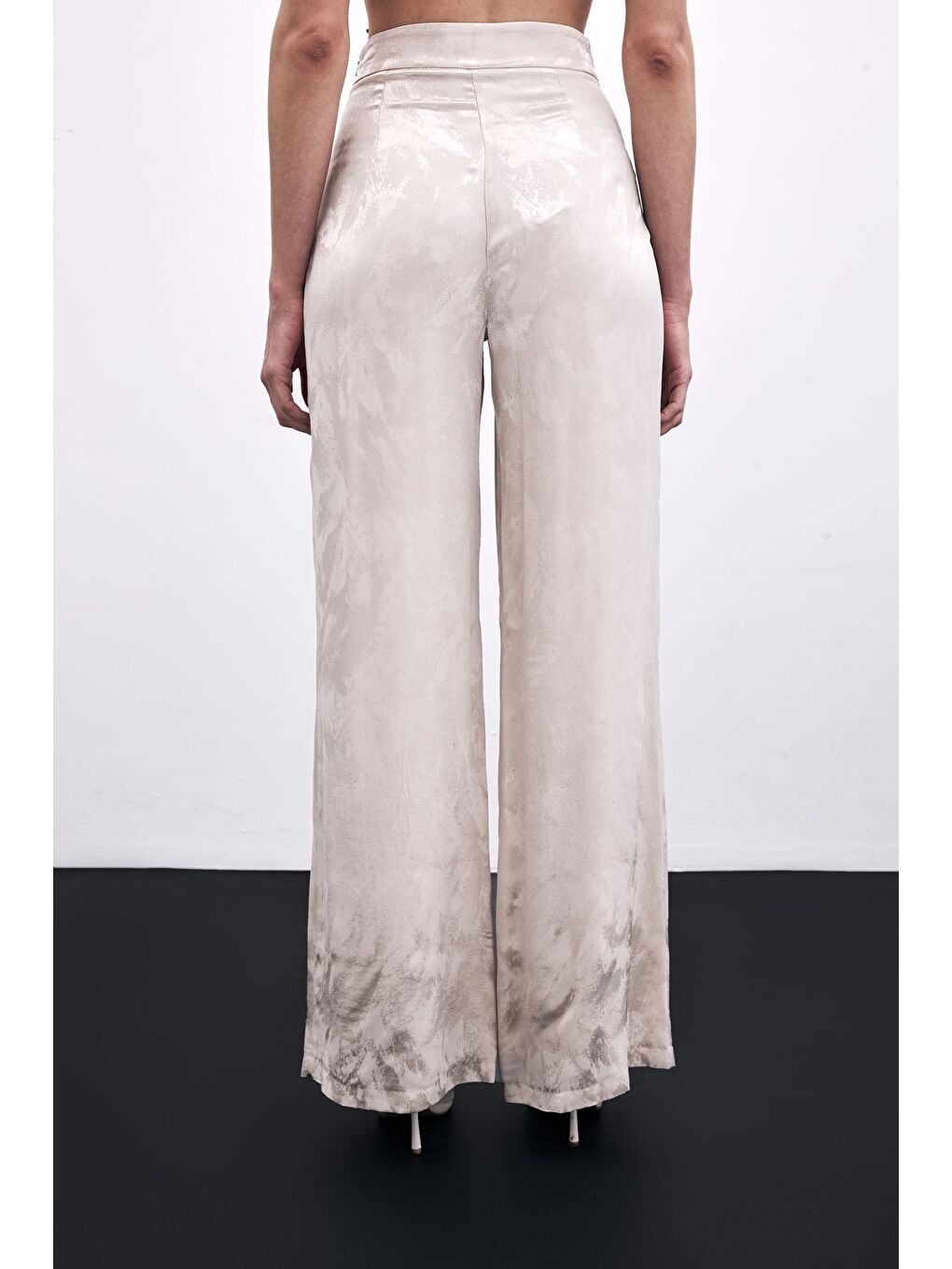 Pembe Renkli Jakarlı Pantolon - Pudra-6