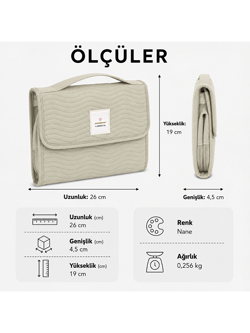 Changing Pouch Bebek Alt Değiştirme Organizer XL Mint-5
