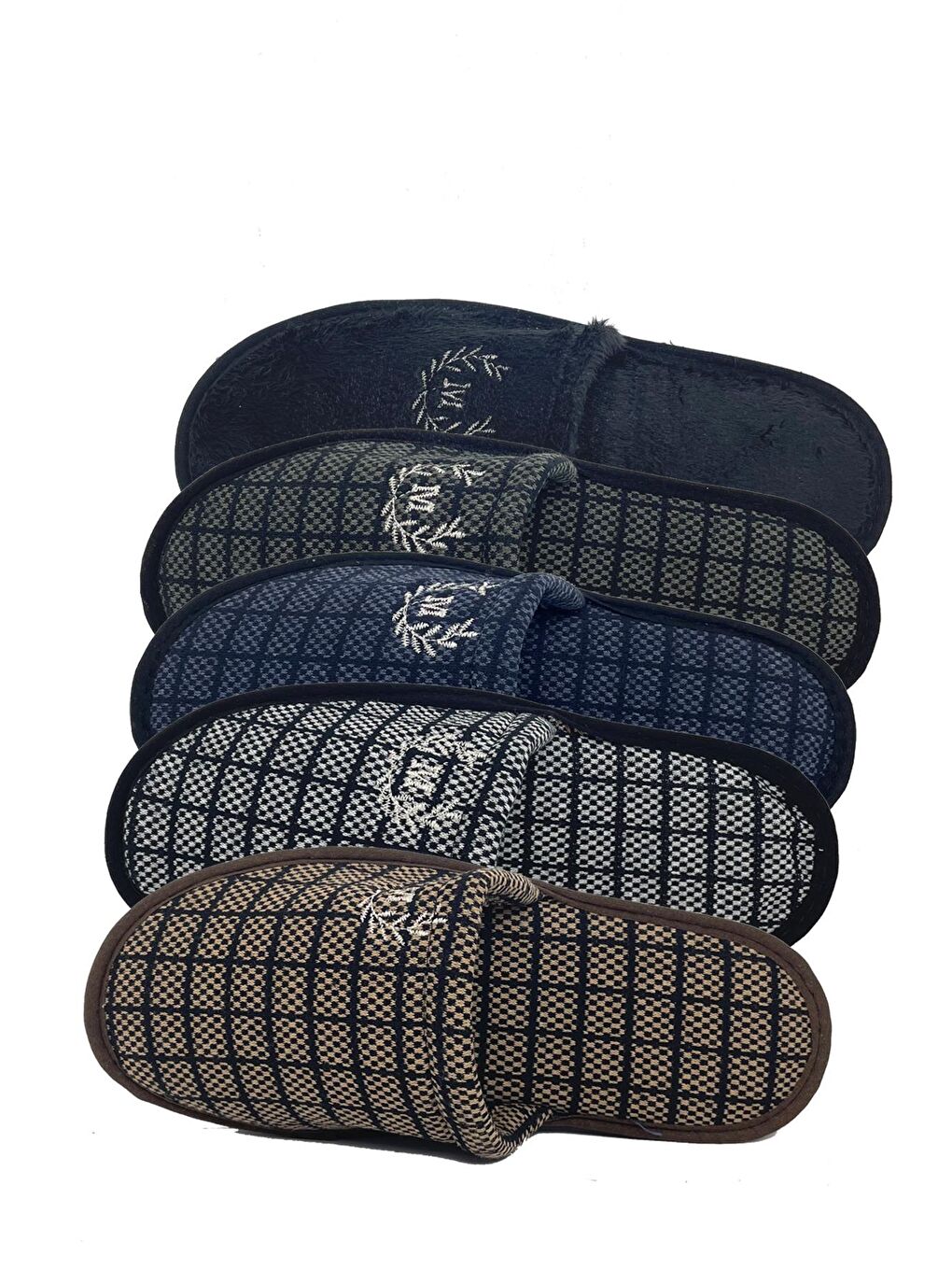 Karışık 5'li Paket Motif Erkek Terlik Ev Terliği