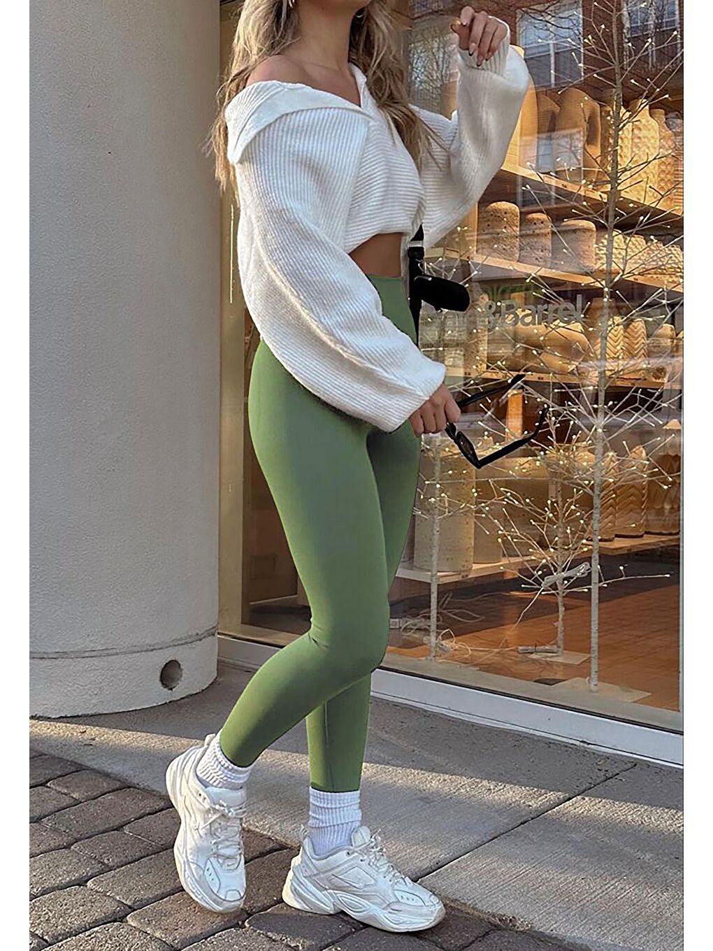 Fıstık Yeşili Yüksek Bel Kadın Tayt Mg2230