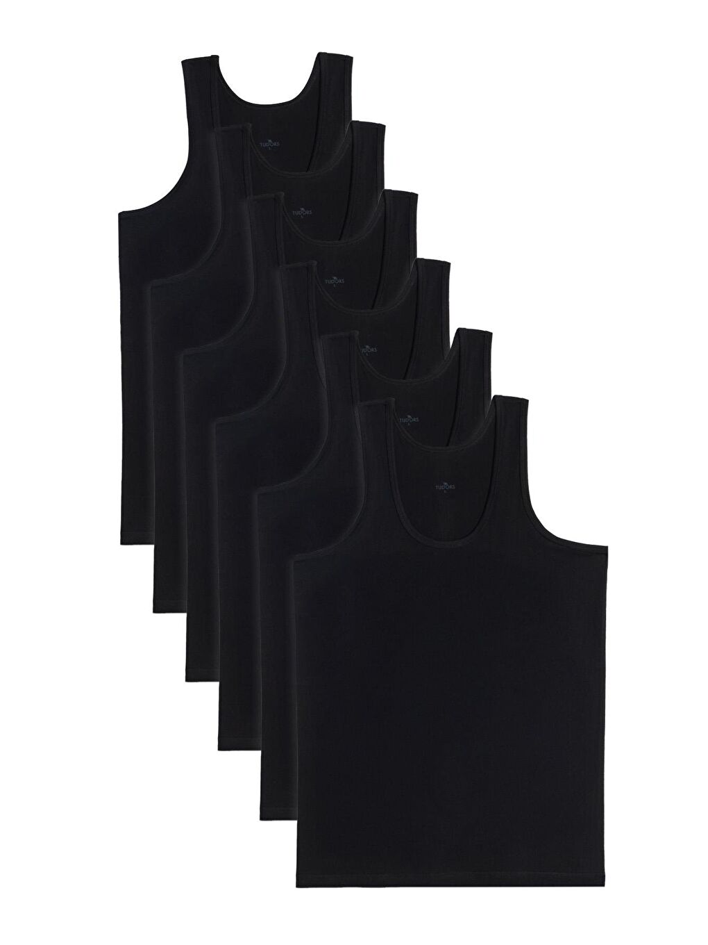 6 Adet Compact Penye Siyah Erkek Atlet %100 Pamuk Standart Fit Normal Kesim 6'Lı Paket