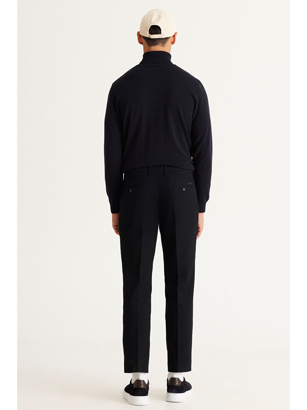 Erkek Siyah Comfort Fit Rahat Kesim Yan Cep Esnek Armürlü Pantolon-4