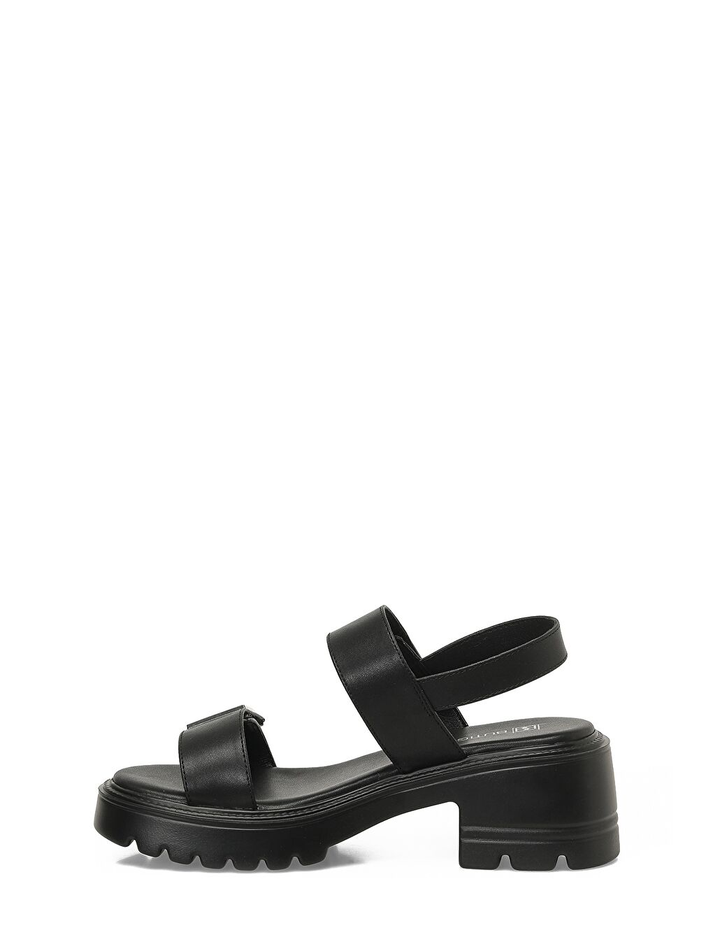 25S-259 6FX Siyah Kadın Kalın Taban Sandalet-2