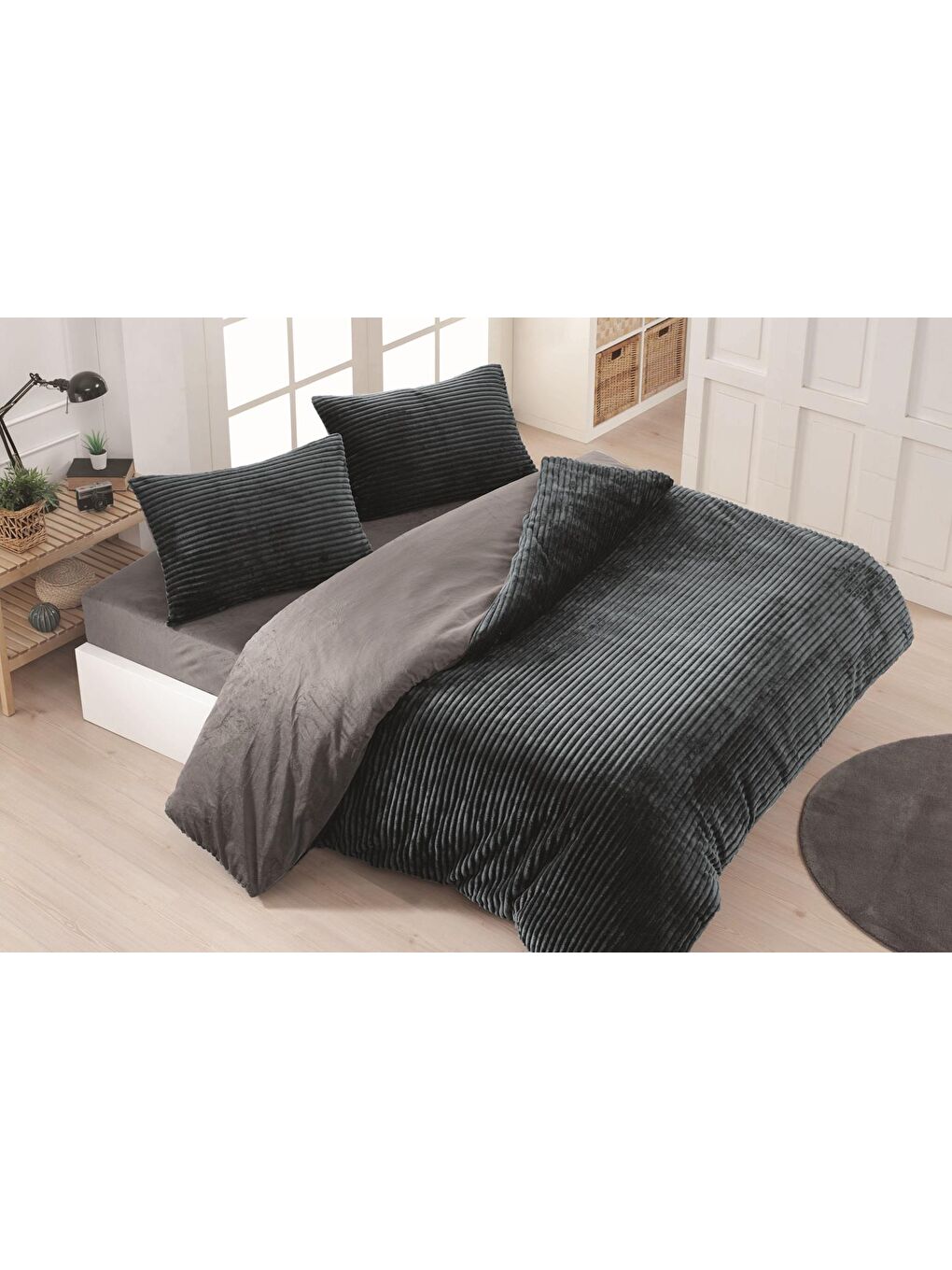 Eternity Fitilli 4 Parça Çift Kişilik Nevresim Takımı 200x220 Antrasit