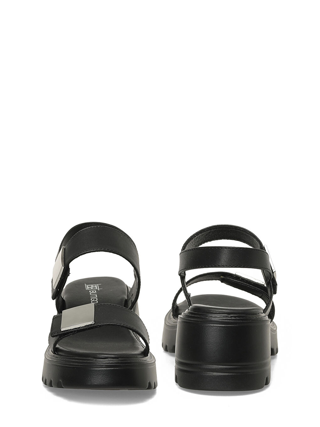 25S-259 6FX Siyah Kadın Kalın Taban Sandalet-4