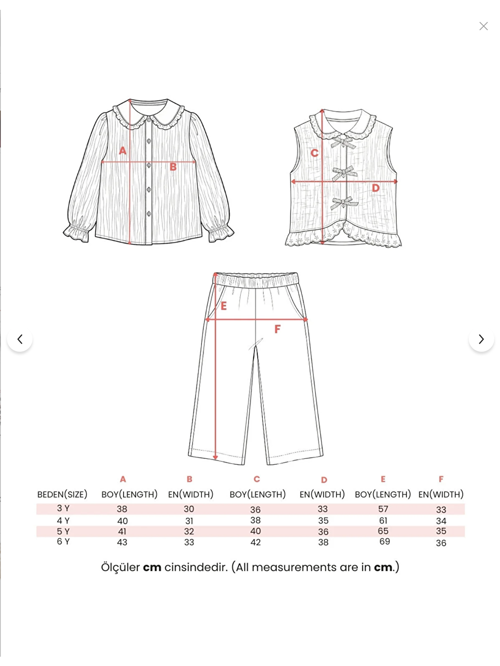 Pembe Kız Çocuk Pamuklu Pudra Dantel Yakalı Fırfırlı Takım - Uzun Kollu Bluz Ve Paça Fırfırlı Pantolon-6