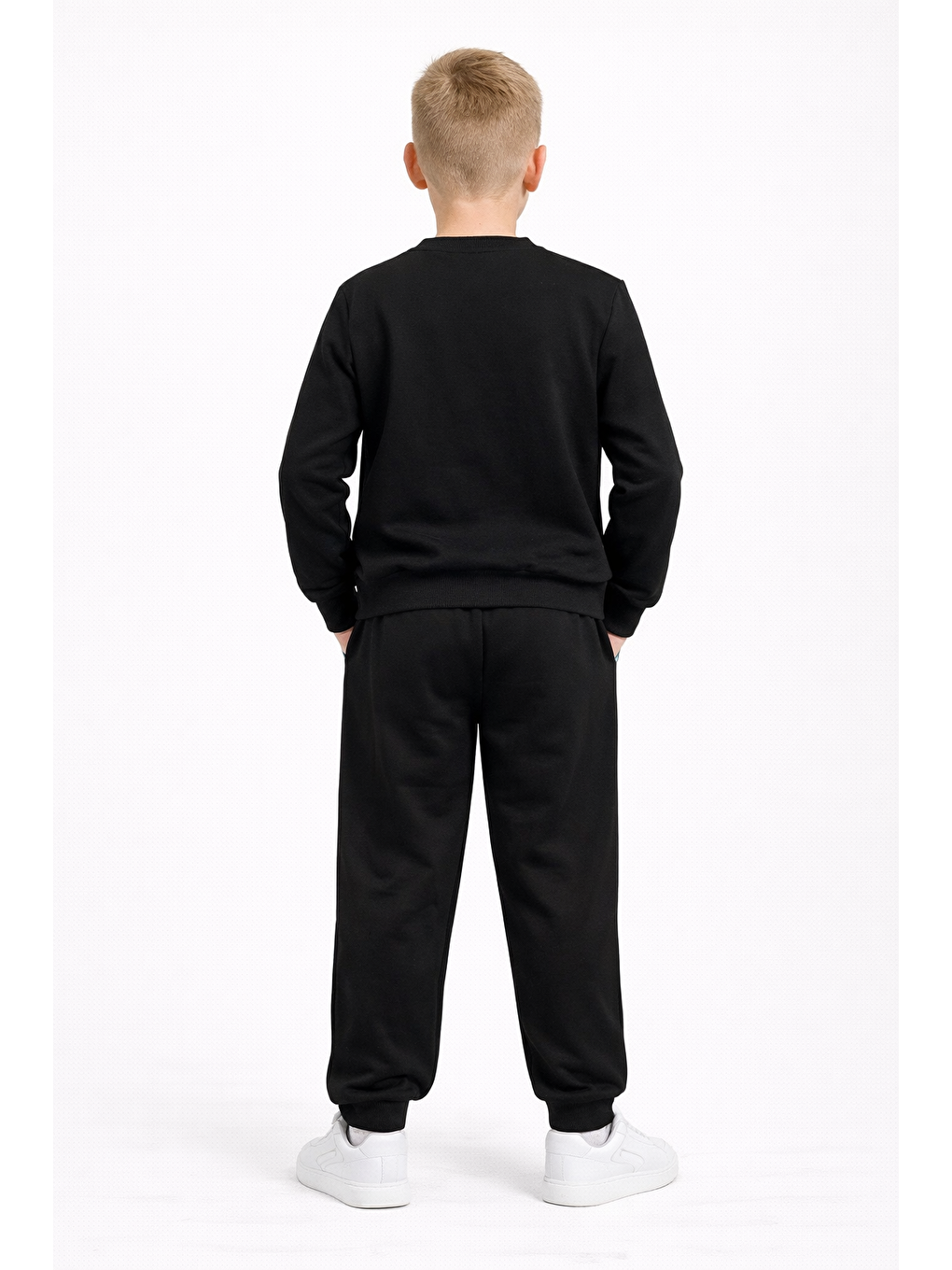 Baskılı Nakışlı Siyah Renk Erkek Çocuk Eşofman Takımı-2