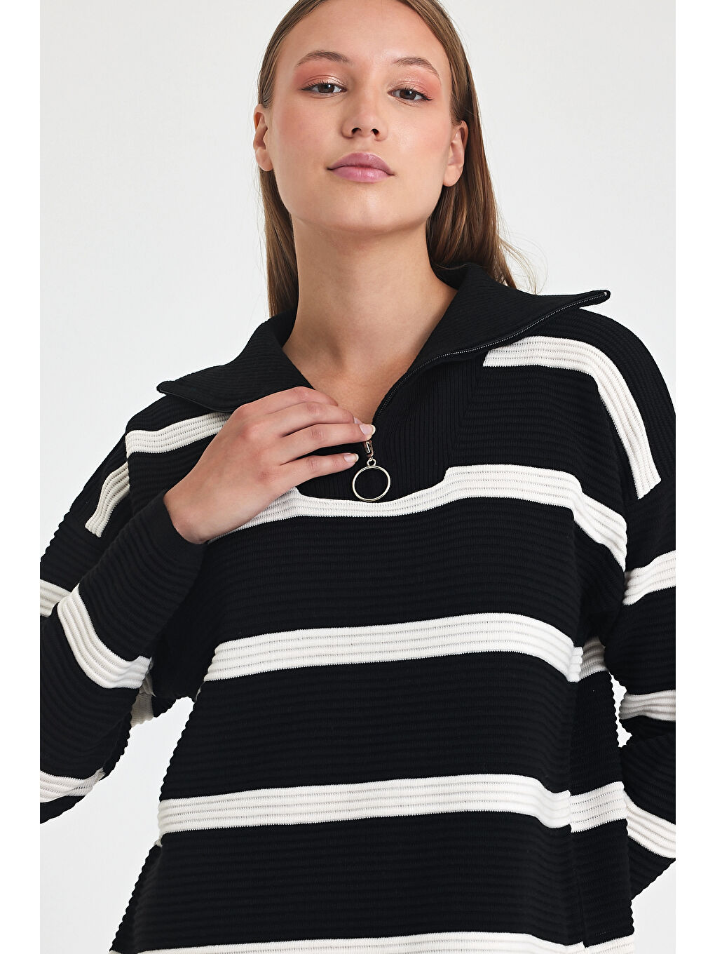 Lacivert Kadın Triko Kazak 3088-9