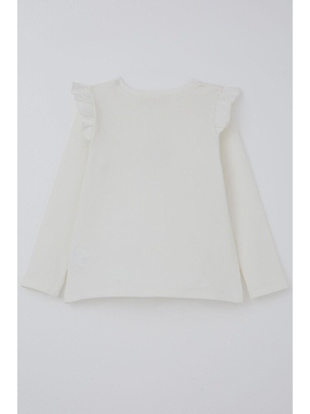 Kız Çocuk Uzun Kollu Tişört Arma Detaylı Ekru (2-6 Yaş)-1