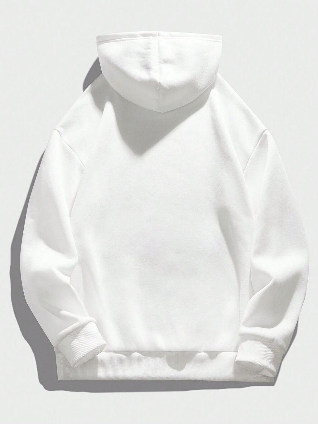 Beyaz Happy Hour Baskılı Kapüşonlu Oversize Sweatshirt-1