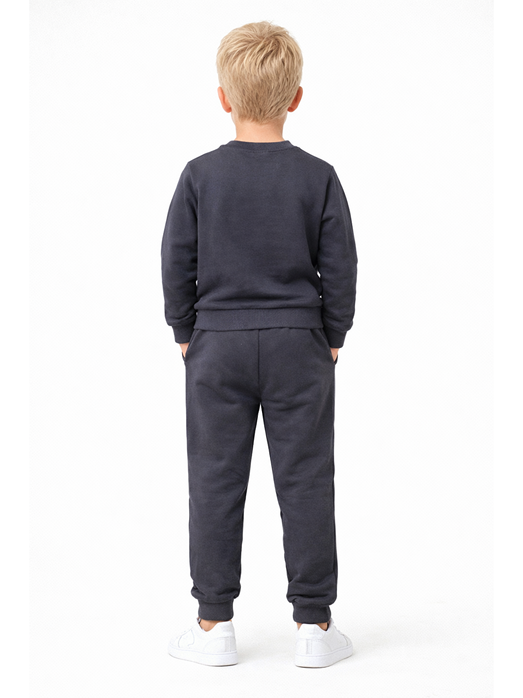 Gri Baskılı Nakışlı Füme Renk Erkek Çocuk Eşofman Takımı-2