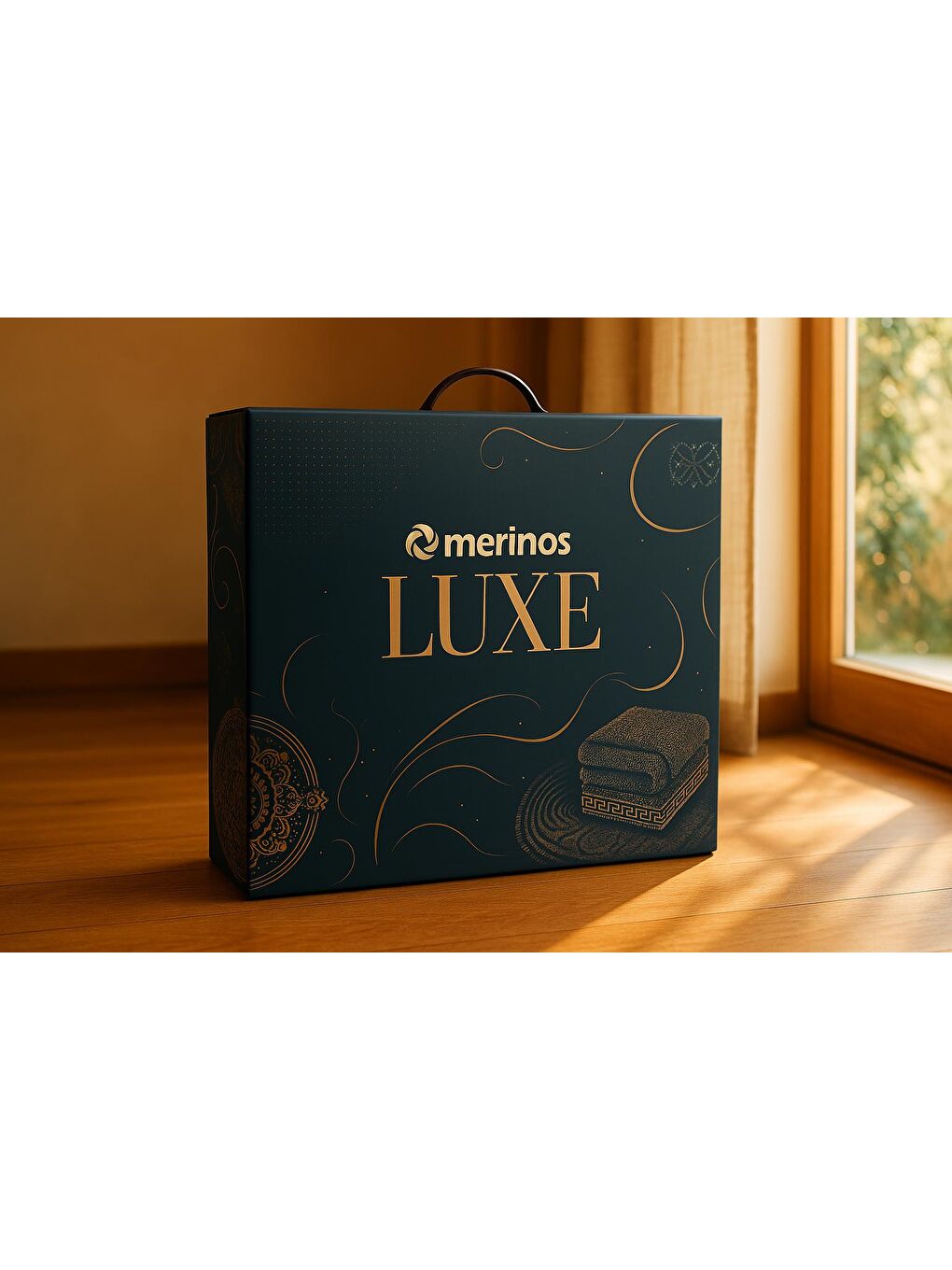 Gri Luxe 3 Parça Çift Kişilik Yatak Örtüsü Seti Kutulu 230x250 Çizgili Silver-3