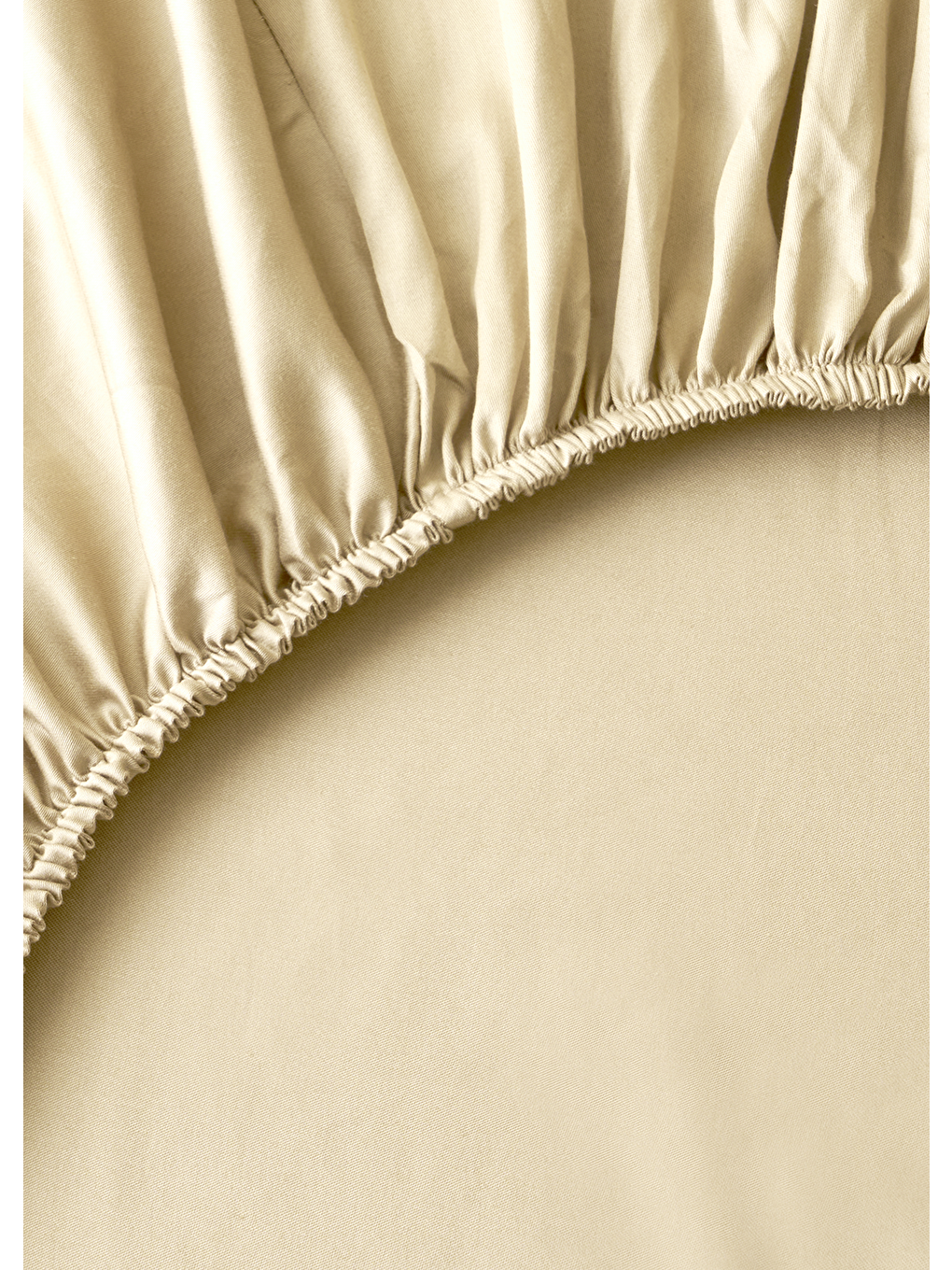 Ekru Premium Lyocell Çift Kişilik Lastikli Çarşaf (160x200x35)-1
