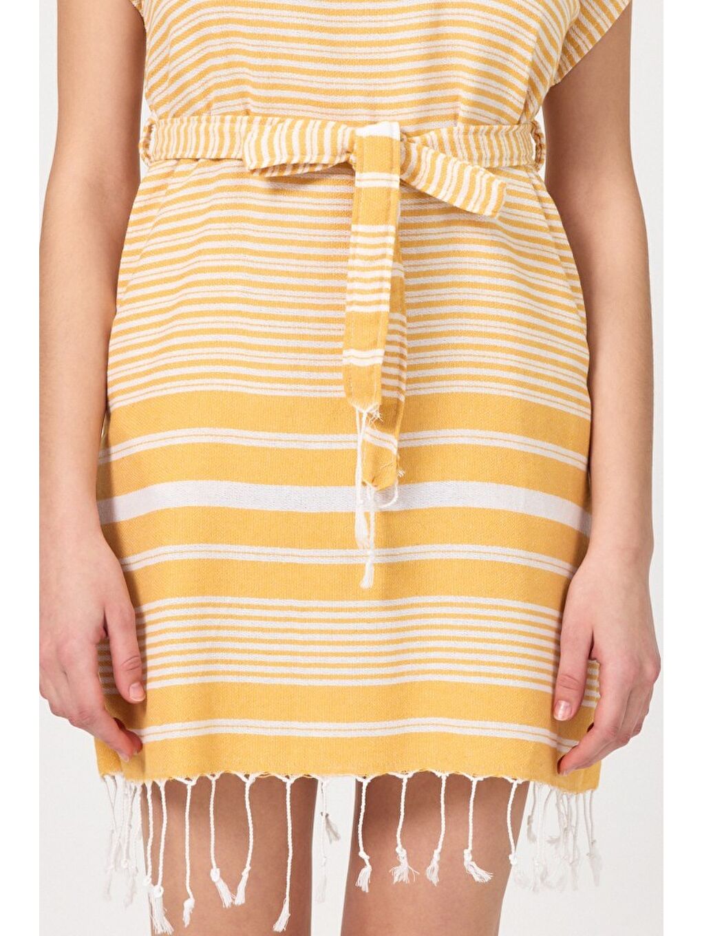 Sarı Katya Plaj elbisesi Tunik pareo %100 Pamuk-1