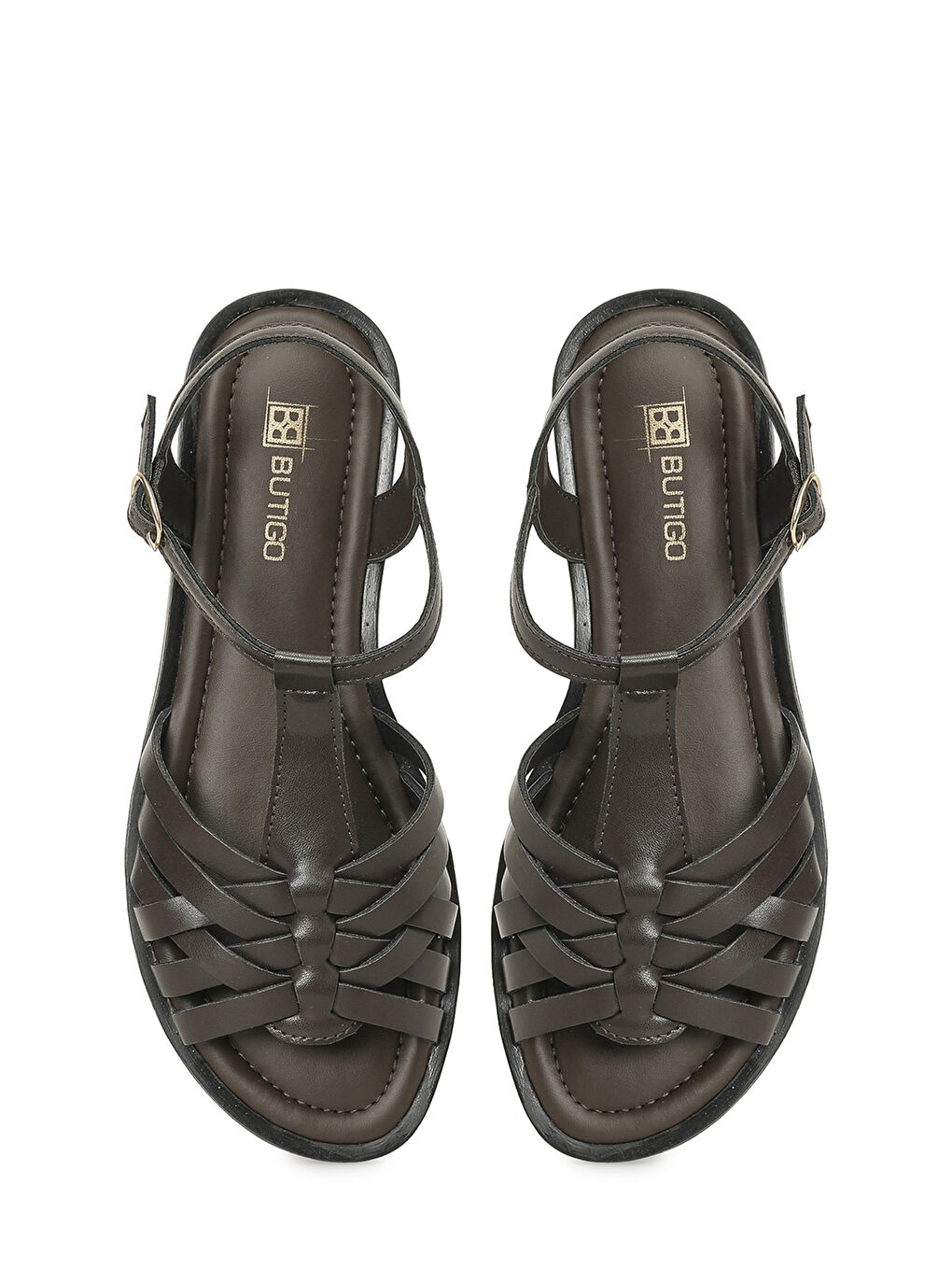 26S-378 6FX Kahverengi Kadın Düz Sandalet-3