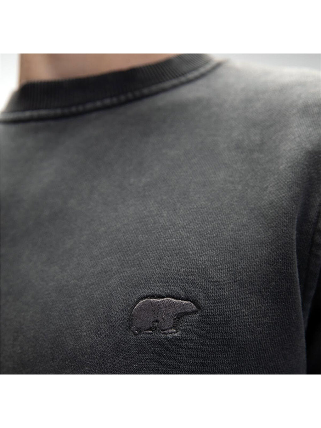 Dab Erkek Gri Bisiklet Yaka Sweatshirt-1