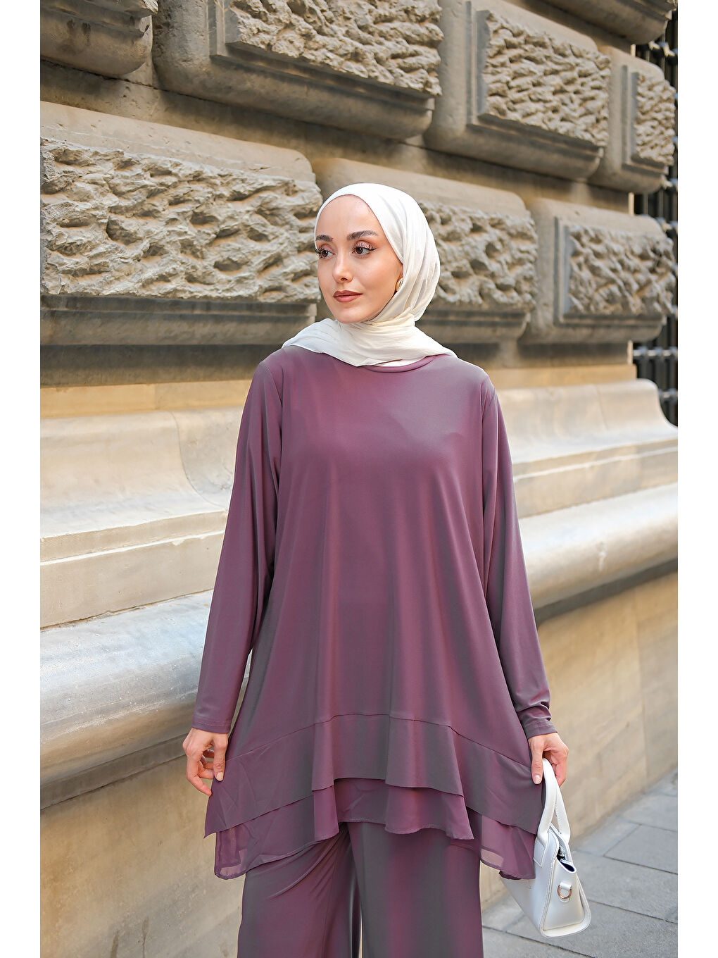 Lila Kadın Tül Detay İkili Takım Vişne Çürüğü-1