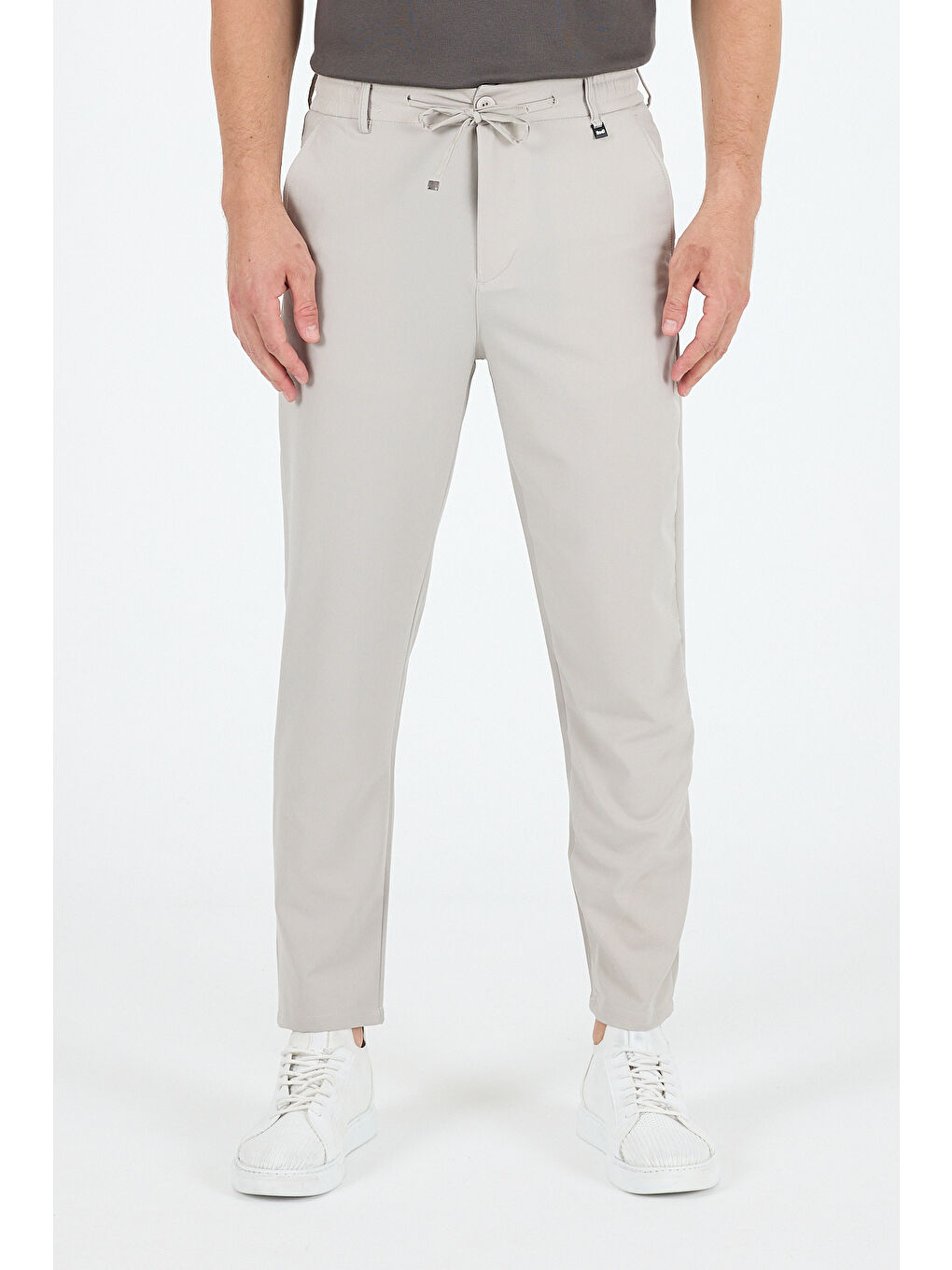 Bej Spor ve Günlük Rahat Cool %92Polyester %8Elastan Esnek Kumaş Erkek Jogger Pantolon Eşofman Altı 3670-1