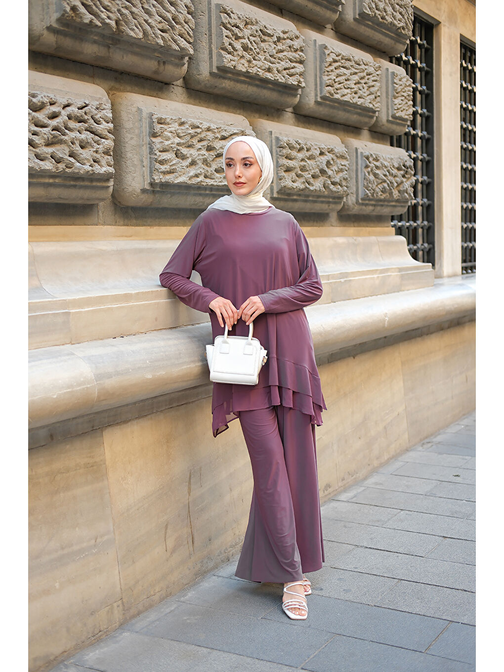 Lila Kadın Tül Detay İkili Takım Vişne Çürüğü-2