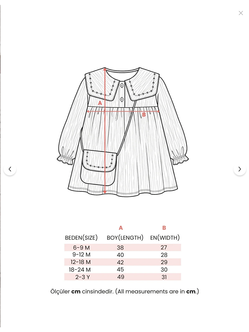 Kız Çocuk Pamuklu Adaçayı Yeşili Nakışlı Yaka Elbise Takım - Çantalı-5