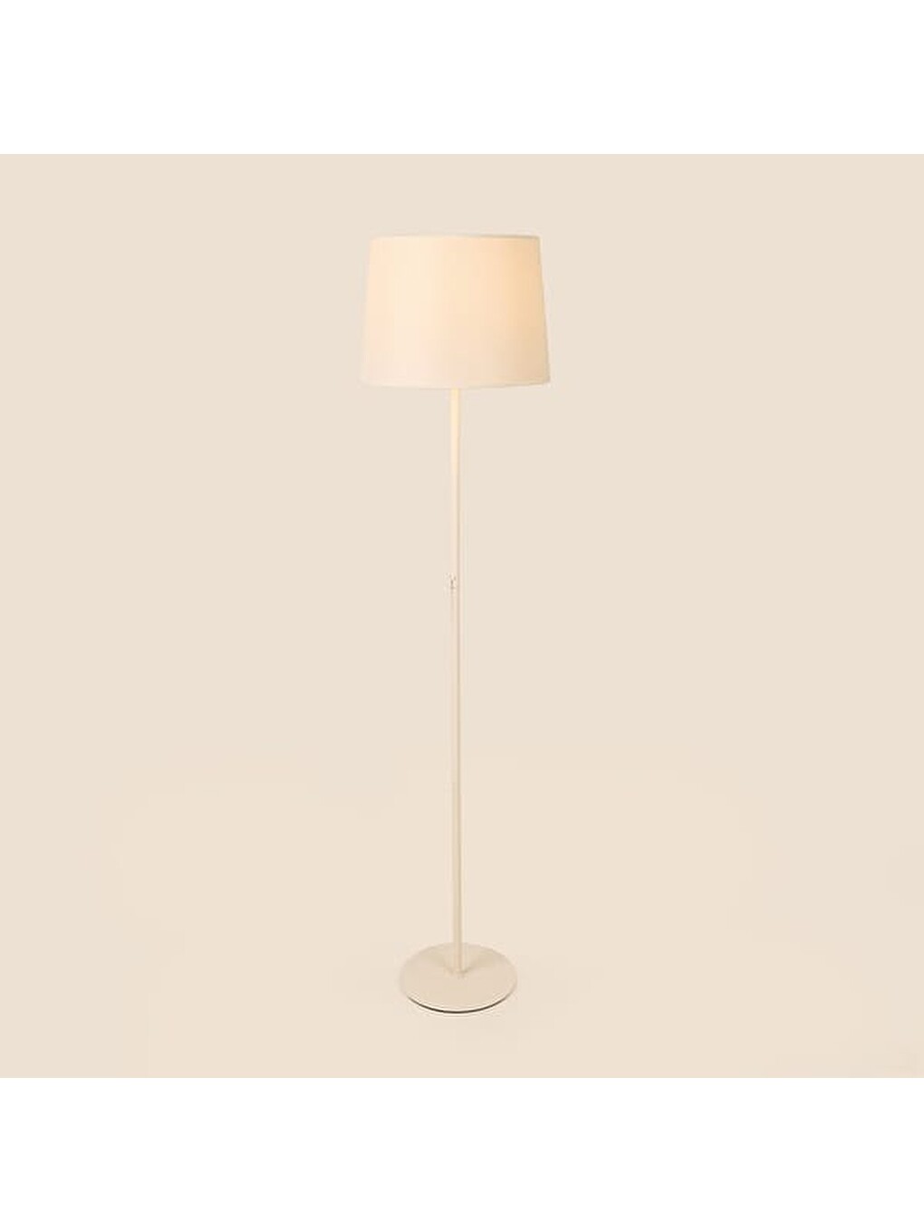 Ekru Lighting Metal Ayaklı Kumaş Başlıklı Lambader - Krem - 150 cm