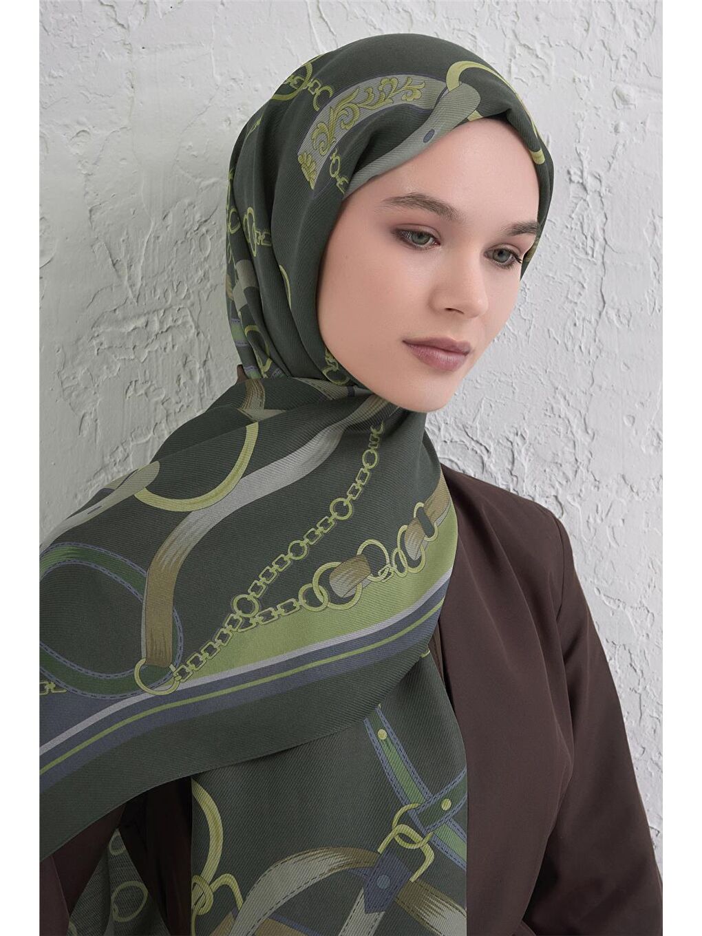 Yeşil Yün İpek Harmony Şal 9315 81-1