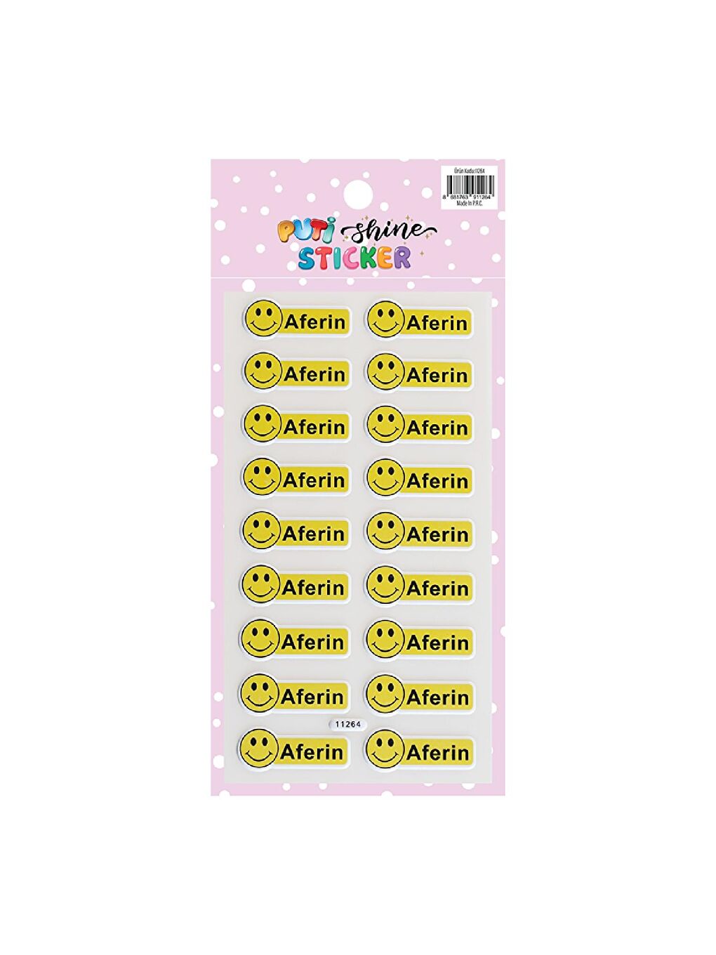 Shine Sticker - Gülen Yüz  Aferin (11264)