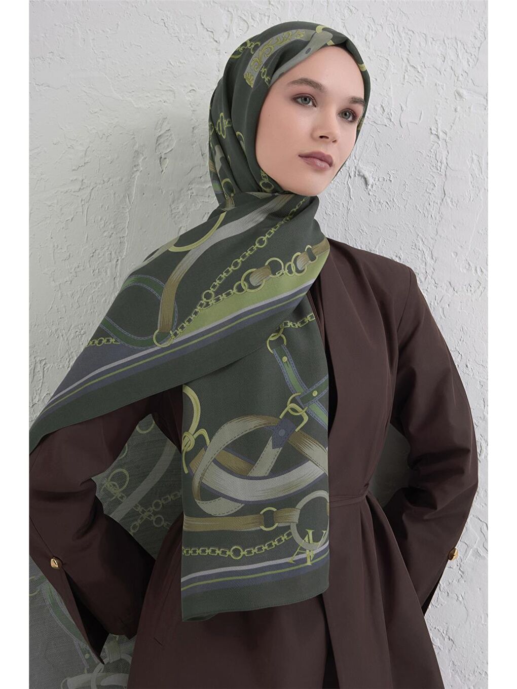 Yeşil Yün İpek Harmony Şal 9315 81-2