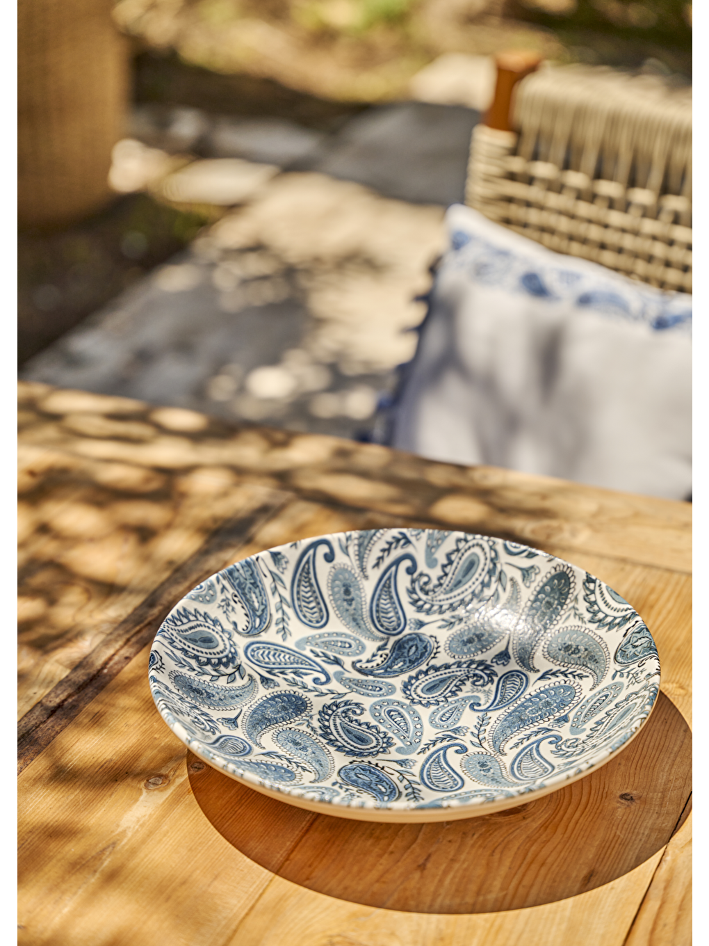 Paisley Porselen Salata Kasesi Mavi (30 cm)