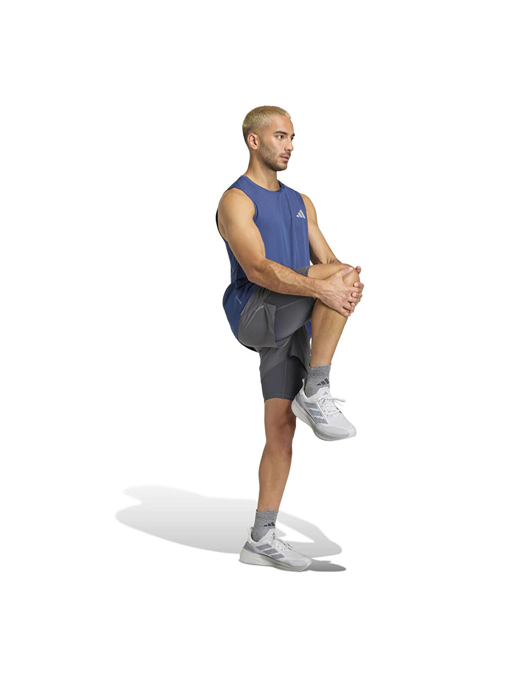 Running Essentials Erkek Lacivert Yuvarlak Yaka Atlet-3