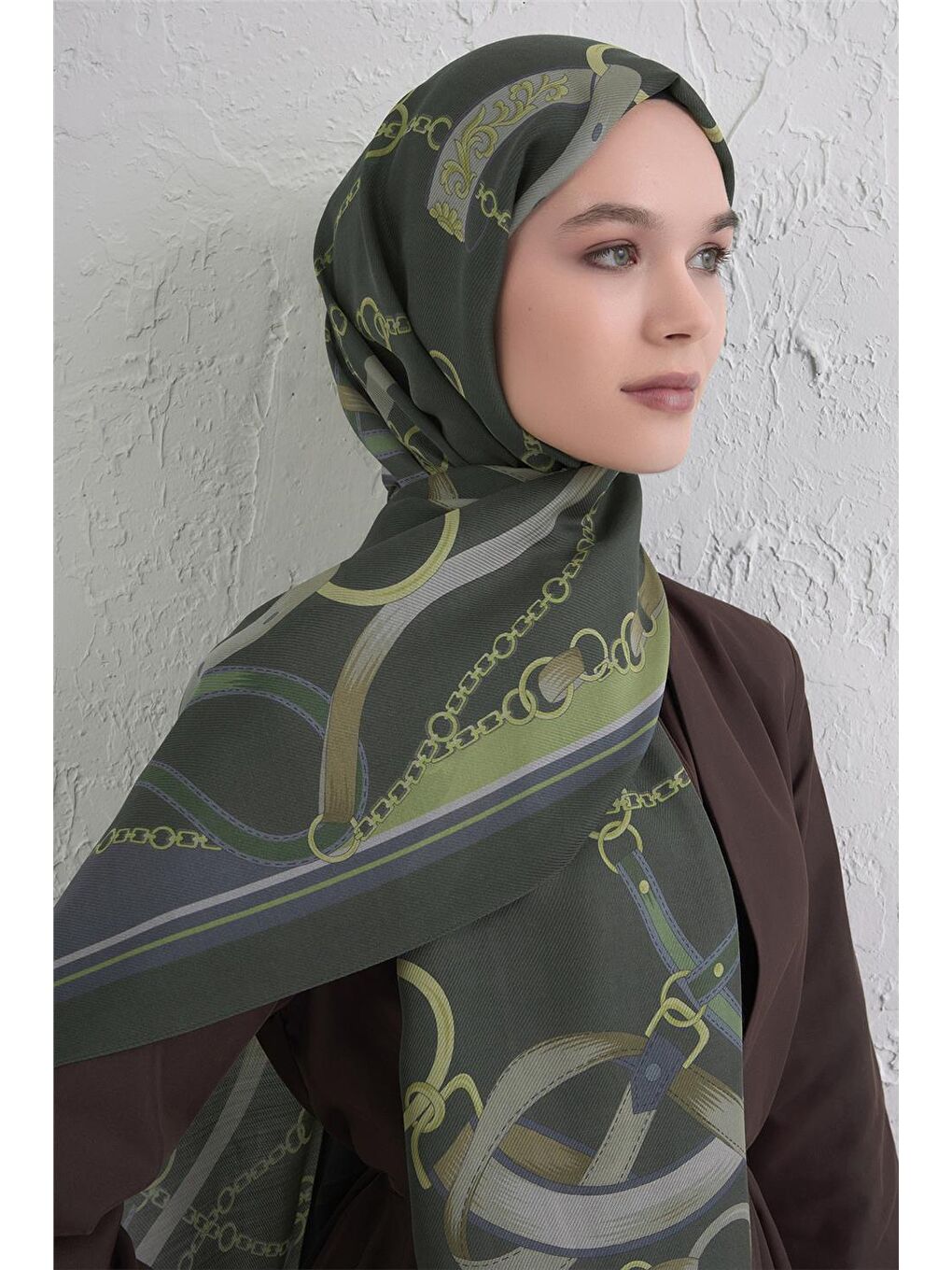 Yeşil Yün İpek Harmony Şal 9315 81-3