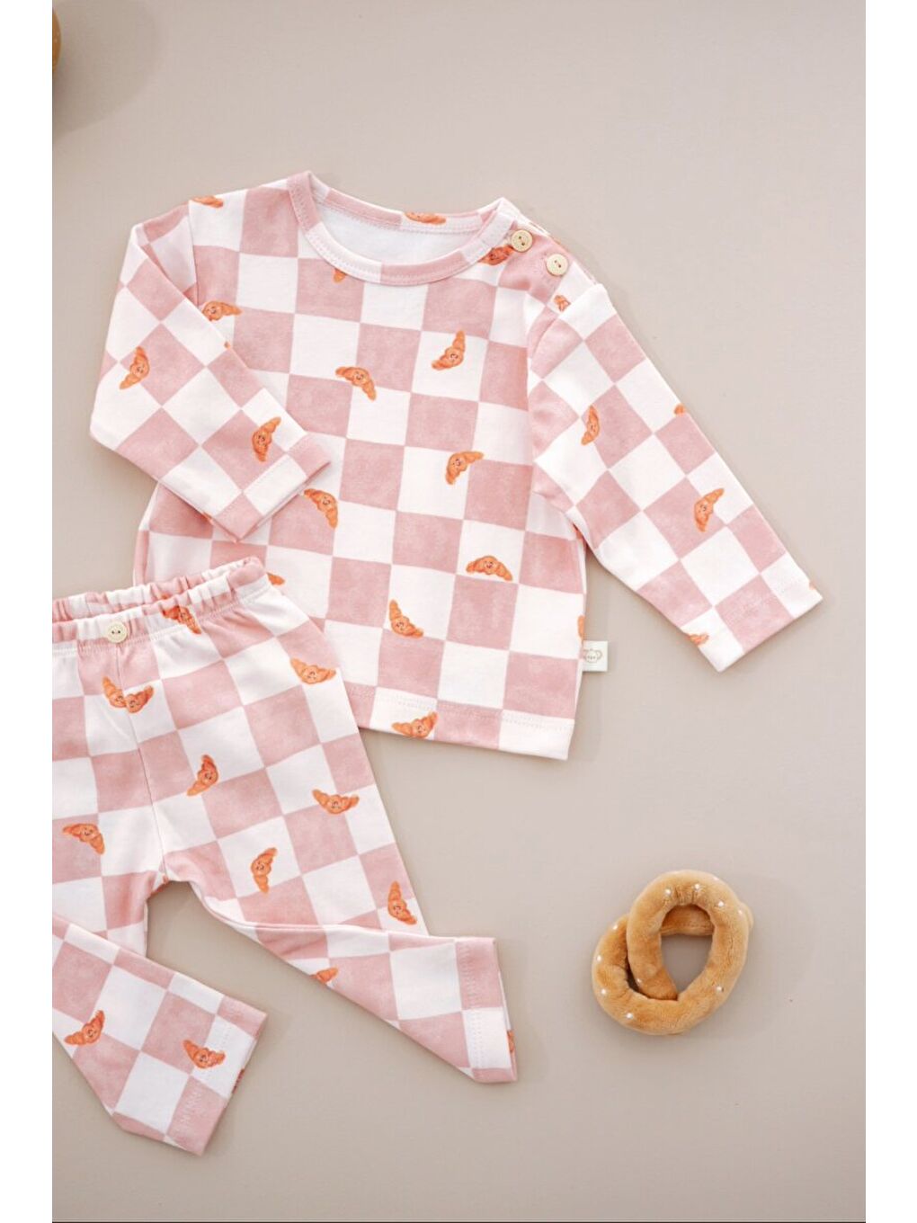 Pembe Kruvasan Comfort Sleep Serisi Alt Üst Takım-4