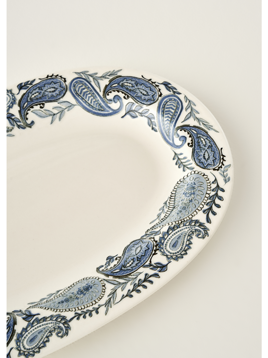 Paisley Porselen Sunum Tabağı Mavi (30 cm)-5