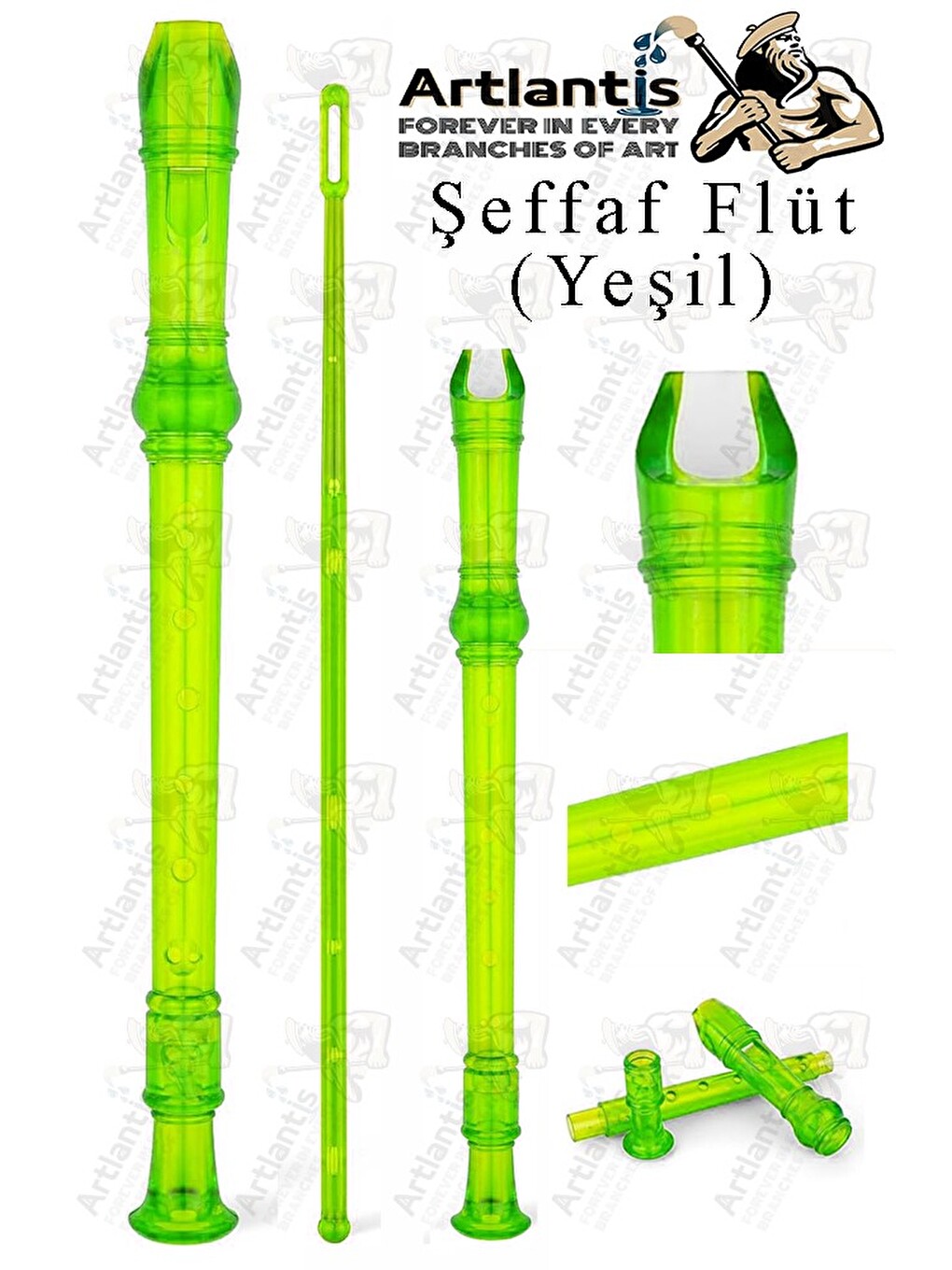 Şeffaf Flüt Blok 1 Adet Renkli Blok Fülüt Şeffaf Abs Plastik 3 Parça Kaliteli Net Ve Yüksek Ses Kali