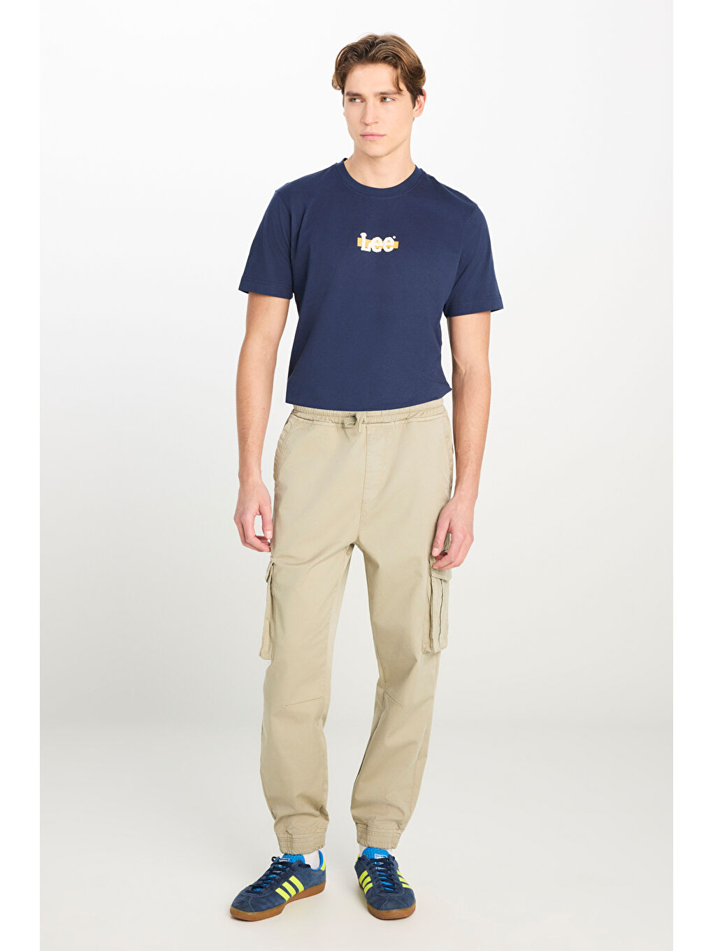 Bej Regular Fit Normal Kesim Ribanalı Paça Kargo Cepli Haki Jogger Pantolon-1