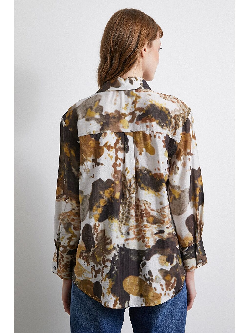 Batik Desen Vual Gömlek Haki-5